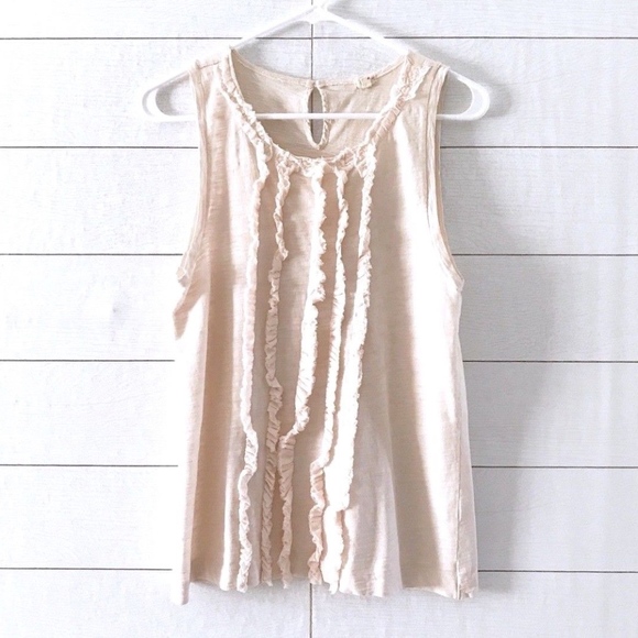 J. Crew Tops - J.Crew Pink Ruffle Sleeveless Tank Top